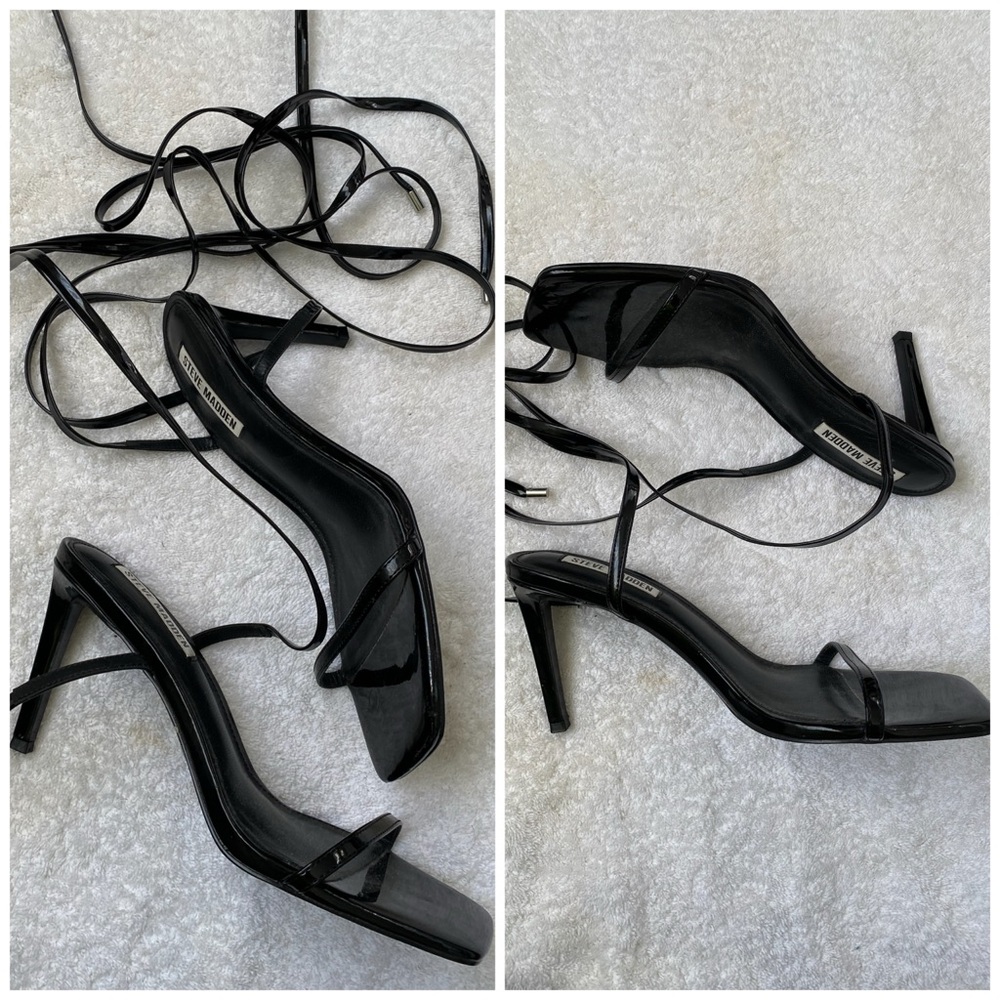 Steve Madden Black Strappy Heels Size 9